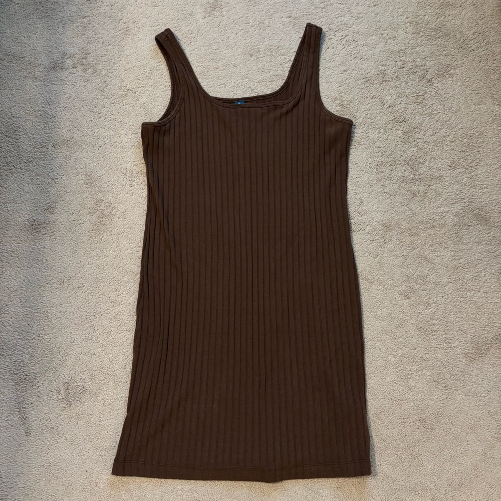 Old Navy Brown Ribbed Tank Dress